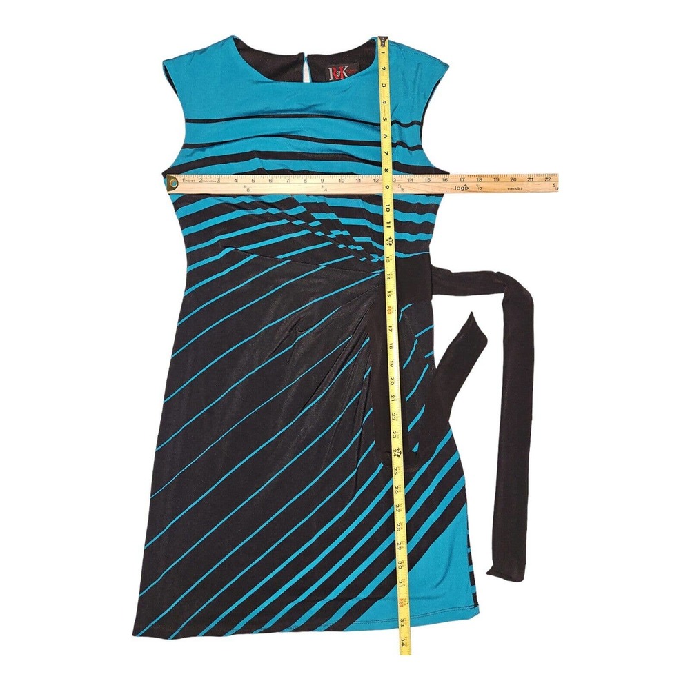 R&K Pencil Dress Petite Medium Women's Sleeveless Self Tie Belt Casual Preppy - Picture 4 of 8